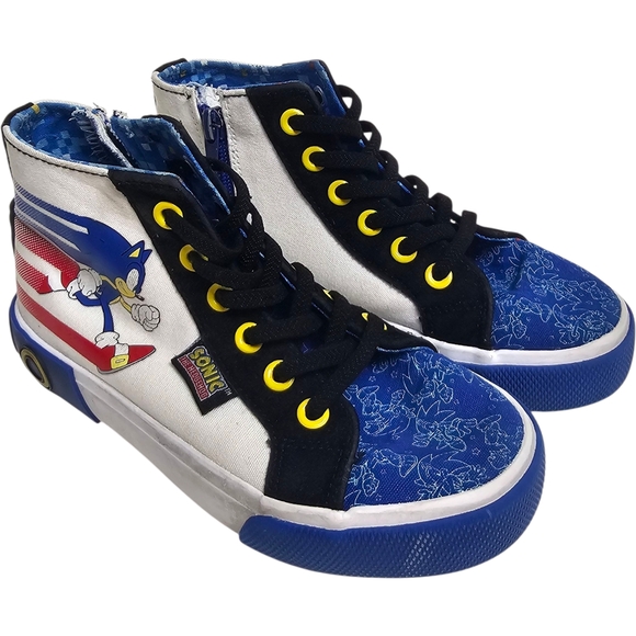 Sega Other - SEGA Sonic The Hedgehog Kids High-Top Character Sneakers Blue White Size 1